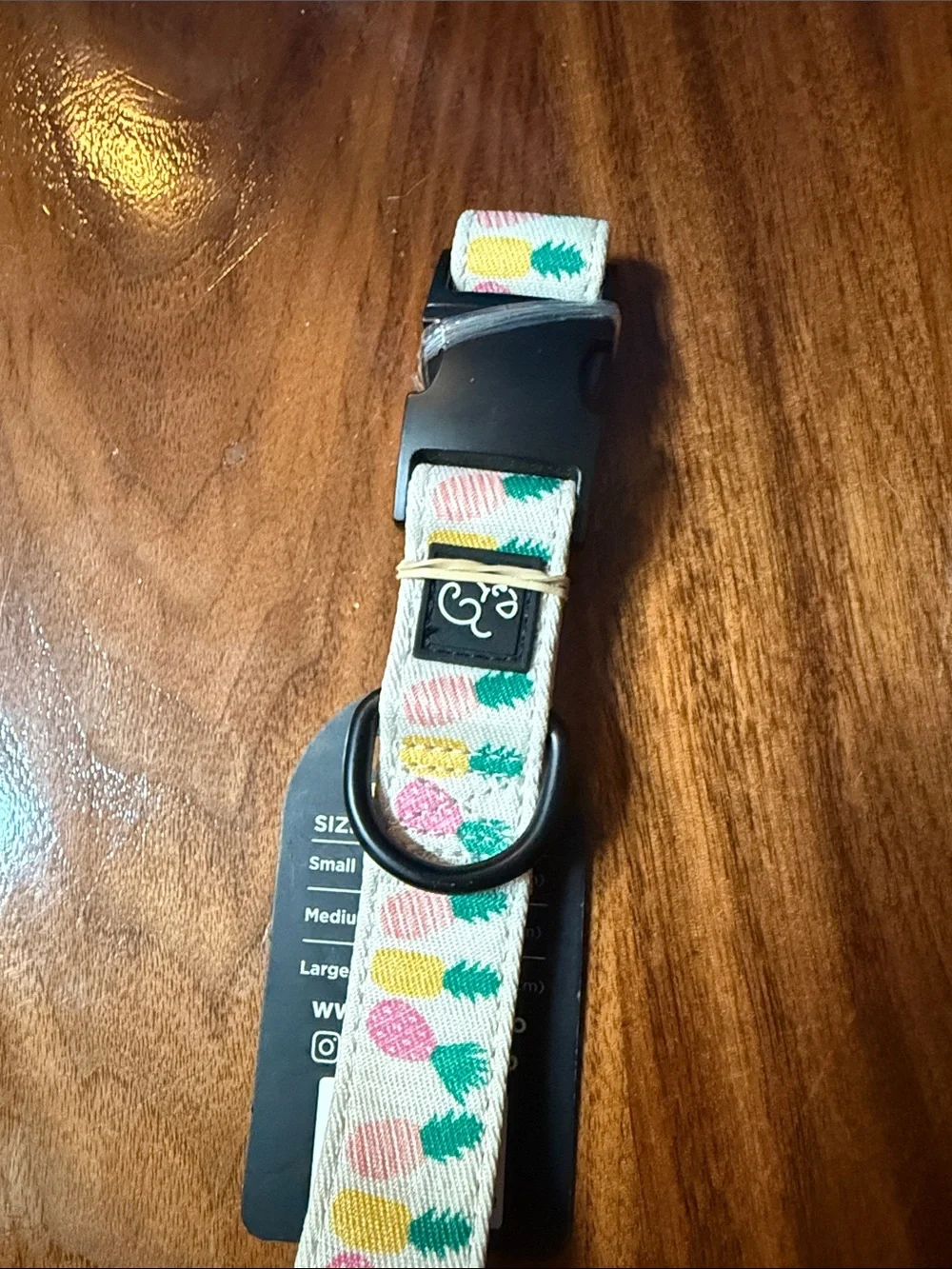 Lucy and Co Dog Collar - Pink, Teal & Yellow Pattern (Medium)